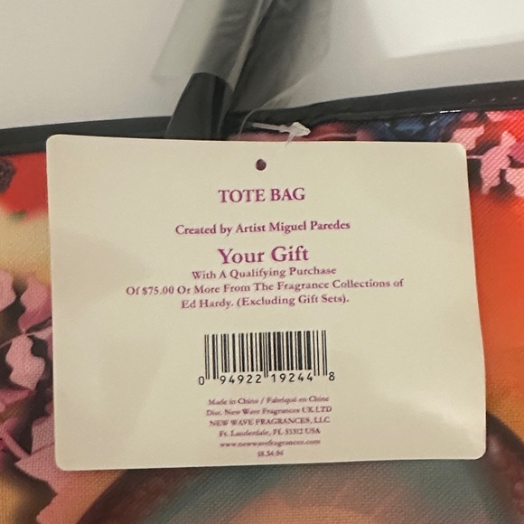 Ed Hardy Multicolor Artistic Tote Bag - Picture 2 of 5